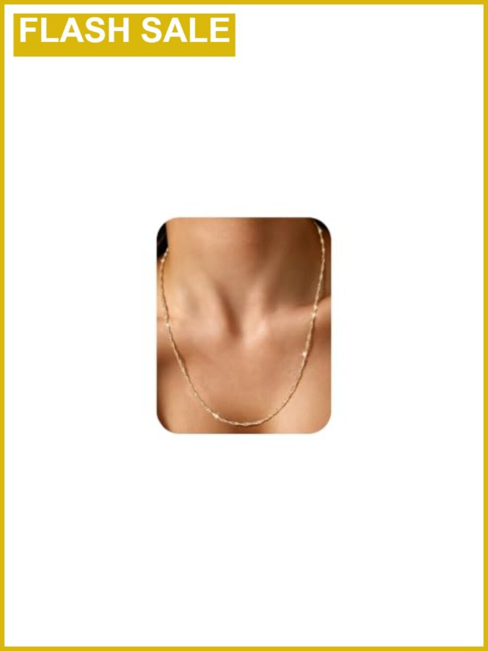 14K Gold Plated Twist Chain Necklace Non Tarnish 22in Women